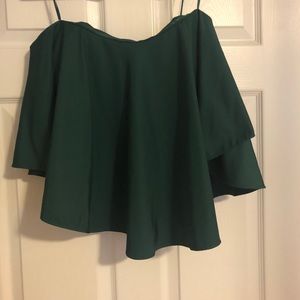 NWOT (Unworn) Green Strapless Crop Top
